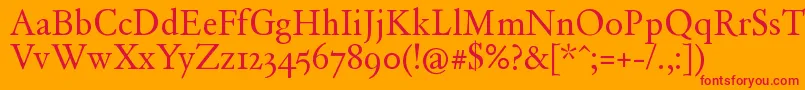 Dayrom Font – Red Fonts on Orange Background