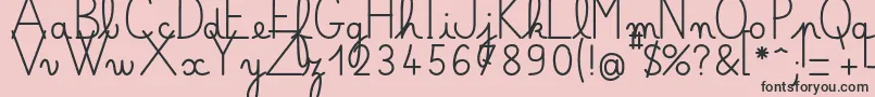 Bellealluregsgras-Schriftart – Schwarze Schriften auf rosa Hintergrund