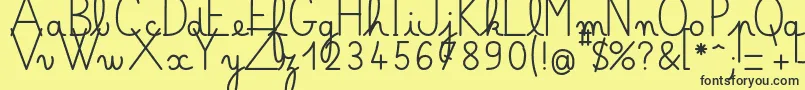 フォントBellealluregsgras – 黒い文字の黄色い背景