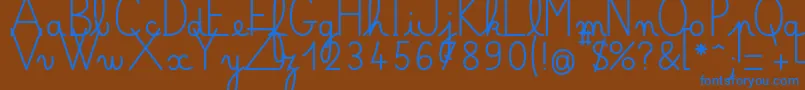 Bellealluregsgras Font – Blue Fonts on Brown Background
