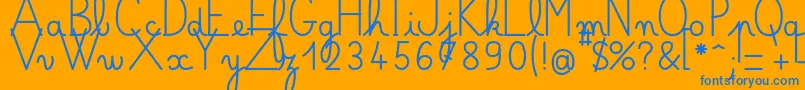 Шрифт Bellealluregsgras – синие шрифты на оранжевом фоне