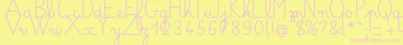 Bellealluregsgras Font – Pink Fonts on Yellow Background