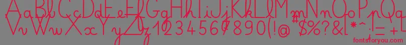 Bellealluregsgras Font – Red Fonts on Gray Background