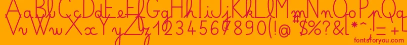 Bellealluregsgras Font – Red Fonts on Orange Background