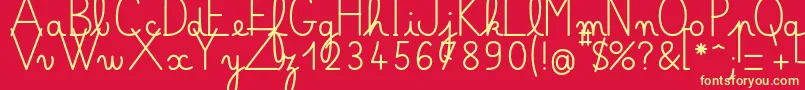 Bellealluregsgras Font – Yellow Fonts on Red Background