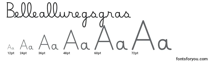 Размеры шрифта Bellealluregsgras