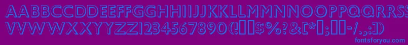 GillSansShadowed Font – Blue Fonts on Purple Background