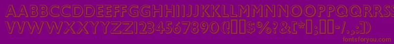 Fonte GillSansShadowed – fontes marrons em um fundo roxo
