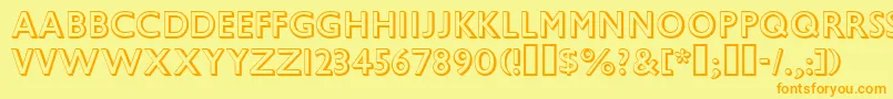 GillSansShadowed Font – Orange Fonts on Yellow Background