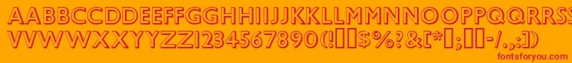 GillSansShadowed Font – Red Fonts on Orange Background