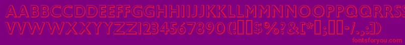 Czcionka GillSansShadowed – czerwone czcionki na fioletowym tle
