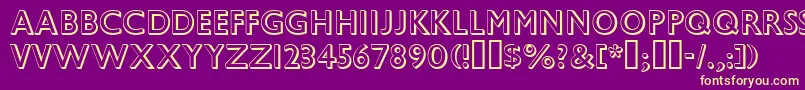 Police GillSansShadowed – polices jaunes sur fond violet