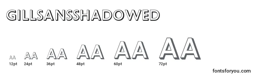 GillSansShadowed Font Sizes
