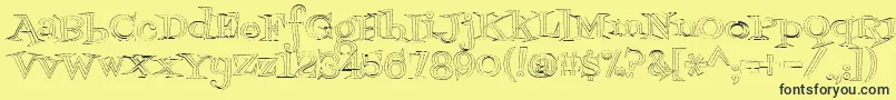 Шрифт Fontdinerdotcomjazzlight – чёрные шрифты на жёлтом фоне