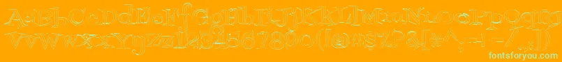 Fontdinerdotcomjazzlight Font – Green Fonts on Orange Background
