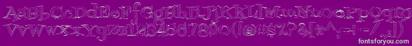 Fontdinerdotcomjazzlight Font – Green Fonts on Purple Background