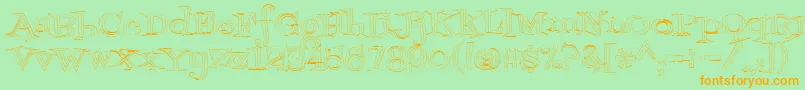 Fontdinerdotcomjazzlight Font – Orange Fonts on Green Background