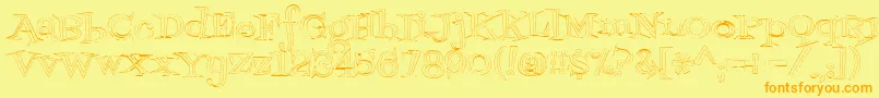 Fontdinerdotcomjazzlight Font – Orange Fonts on Yellow Background