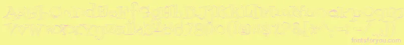 Fontdinerdotcomjazzlight Font – Pink Fonts on Yellow Background