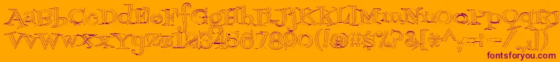 Fontdinerdotcomjazzlight Font – Purple Fonts on Orange Background