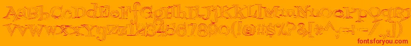 Fontdinerdotcomjazzlight Font – Red Fonts on Orange Background