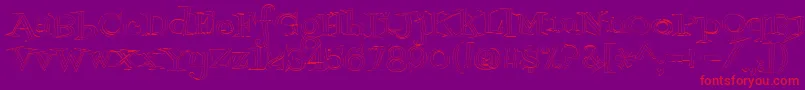 Шрифт Fontdinerdotcomjazzlight – красные шрифты на фиолетовом фоне