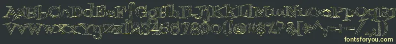 Шрифт Fontdinerdotcomjazzlight – жёлтые шрифты на чёрном фоне