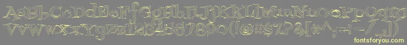 Шрифт Fontdinerdotcomjazzlight – жёлтые шрифты на сером фоне