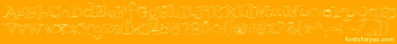 Fontdinerdotcomjazzlight Font – Yellow Fonts on Orange Background