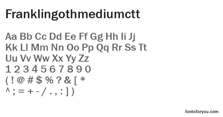 A fonte Franklingothmediumctt – alfabeto, números, caracteres especiais
