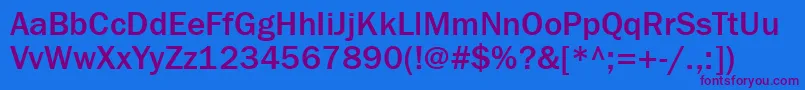 Franklingothmediumctt Font – Purple Fonts on Blue Background