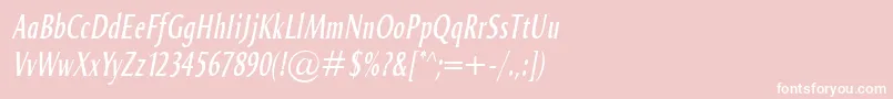 Police OdenseComprItalic – polices blanches sur fond rose