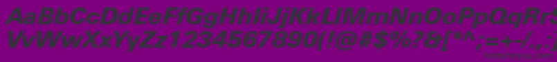 Шрифт UniversNextProHeavyItalic – чёрные шрифты на фиолетовом фоне
