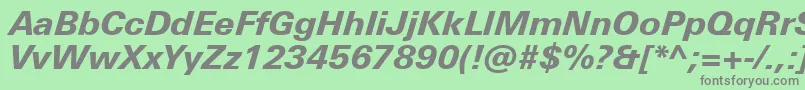 UniversNextProHeavyItalic Font – Gray Fonts on Green Background