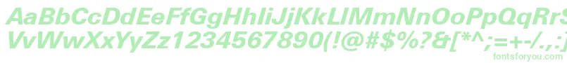 フォントUniversNextProHeavyItalic – 緑のフォント