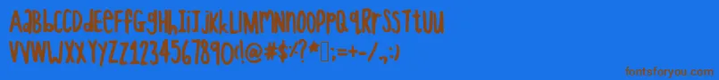 Saiba mais sobre a fonte Thisfontlookslikegiraffe Fonte Thisfontlookslikegiraffe – fontes marrons em um fundo azul