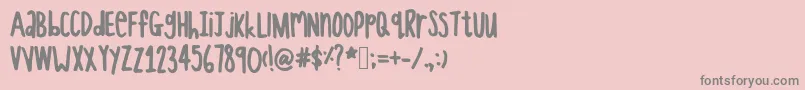Saiba mais sobre a fonte Thisfontlookslikegiraffe Fonte Thisfontlookslikegiraffe – fontes cinzas em um fundo rosa
