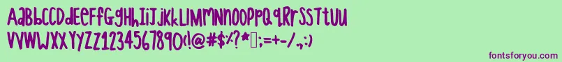 Thisfontlookslikegiraffe Font – Purple Fonts on Green Background
