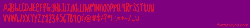 フォントThisfontlookslikegiraffe – 紫の背景に赤い文字