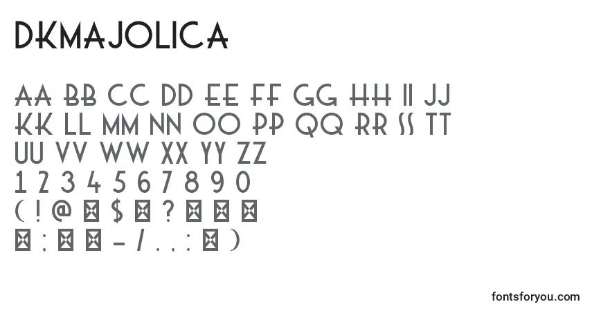 Czcionka DkMajolica – alfabet, cyfry, specjalne znaki