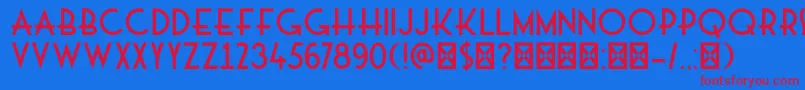 DkMajolica Font – Red Fonts on Blue Background