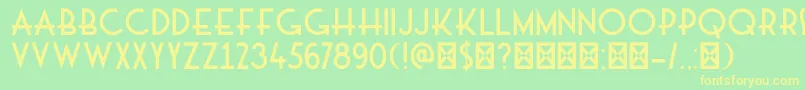 DkMajolica Font – Yellow Fonts on Green Background