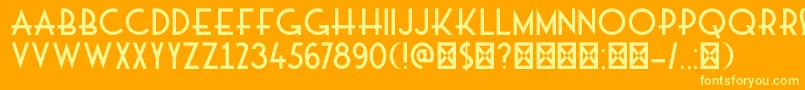 DkMajolica Font – Yellow Fonts on Orange Background