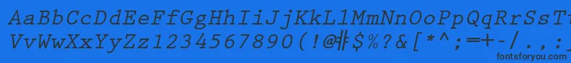 PrestigeelitestdBdslanted Font – Black Fonts on Blue Background