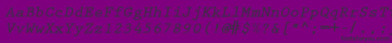 Шрифт PrestigeelitestdBdslanted – чёрные шрифты на фиолетовом фоне