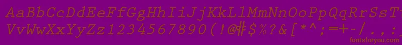 PrestigeelitestdBdslanted Font – Brown Fonts on Purple Background