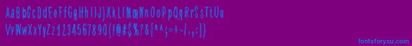 HiddenZebra-fontti – siniset fontit violetilla taustalla