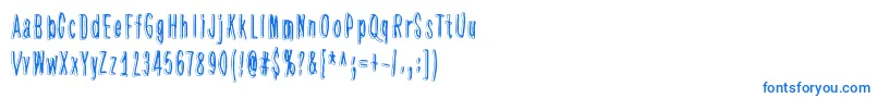 フォントHiddenZebra – 白い背景に青い文字