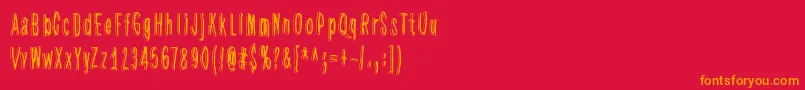 フォントHiddenZebra – 赤い背景にオレンジの文字