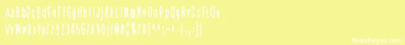 HiddenZebra-fontti – valkoiset fontit keltaisella taustalla